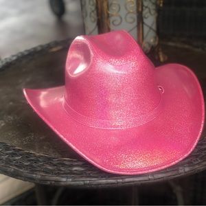 Holographic cowboy hat pink